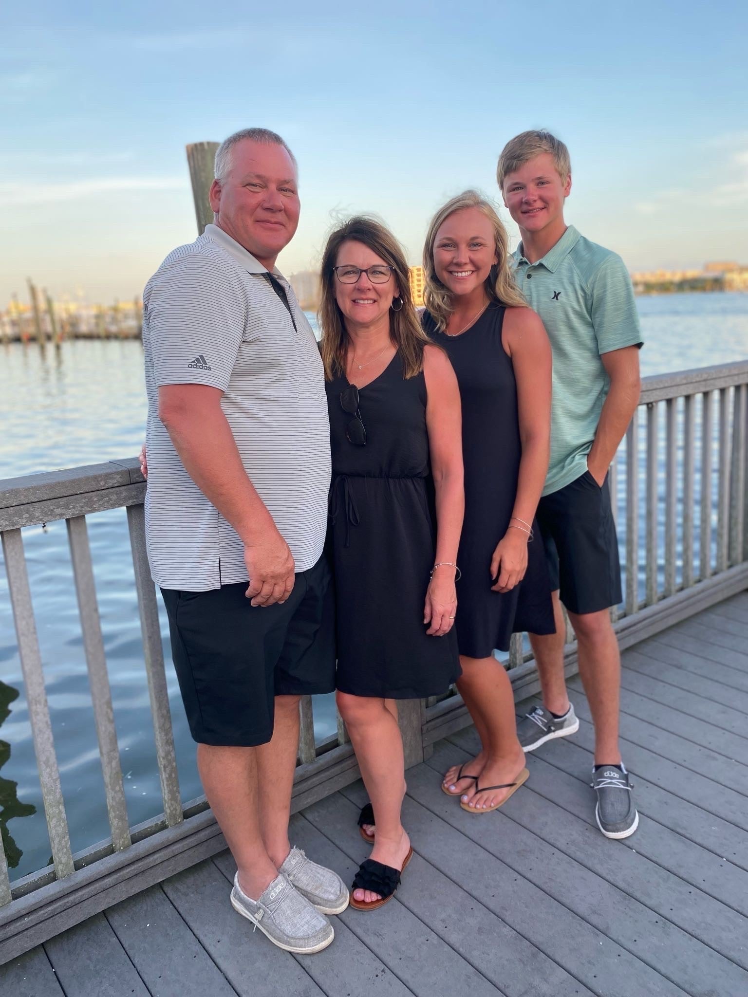 Here are Adam's parents, Gary and Rhonda, along with him and his sister, Kara.