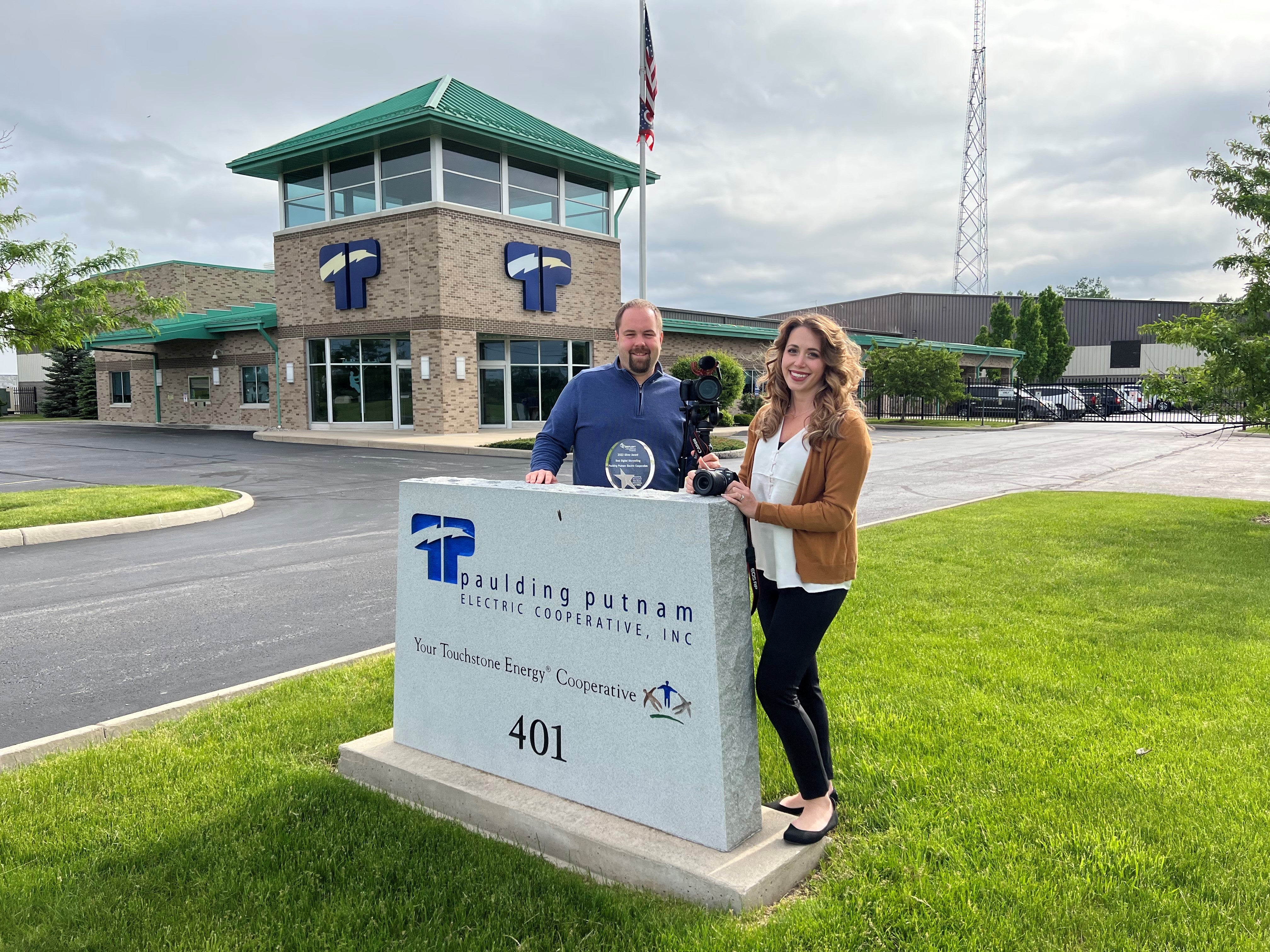Eric Herman and Samantha Kuhn with their Silver Spotlight on Excellence award
