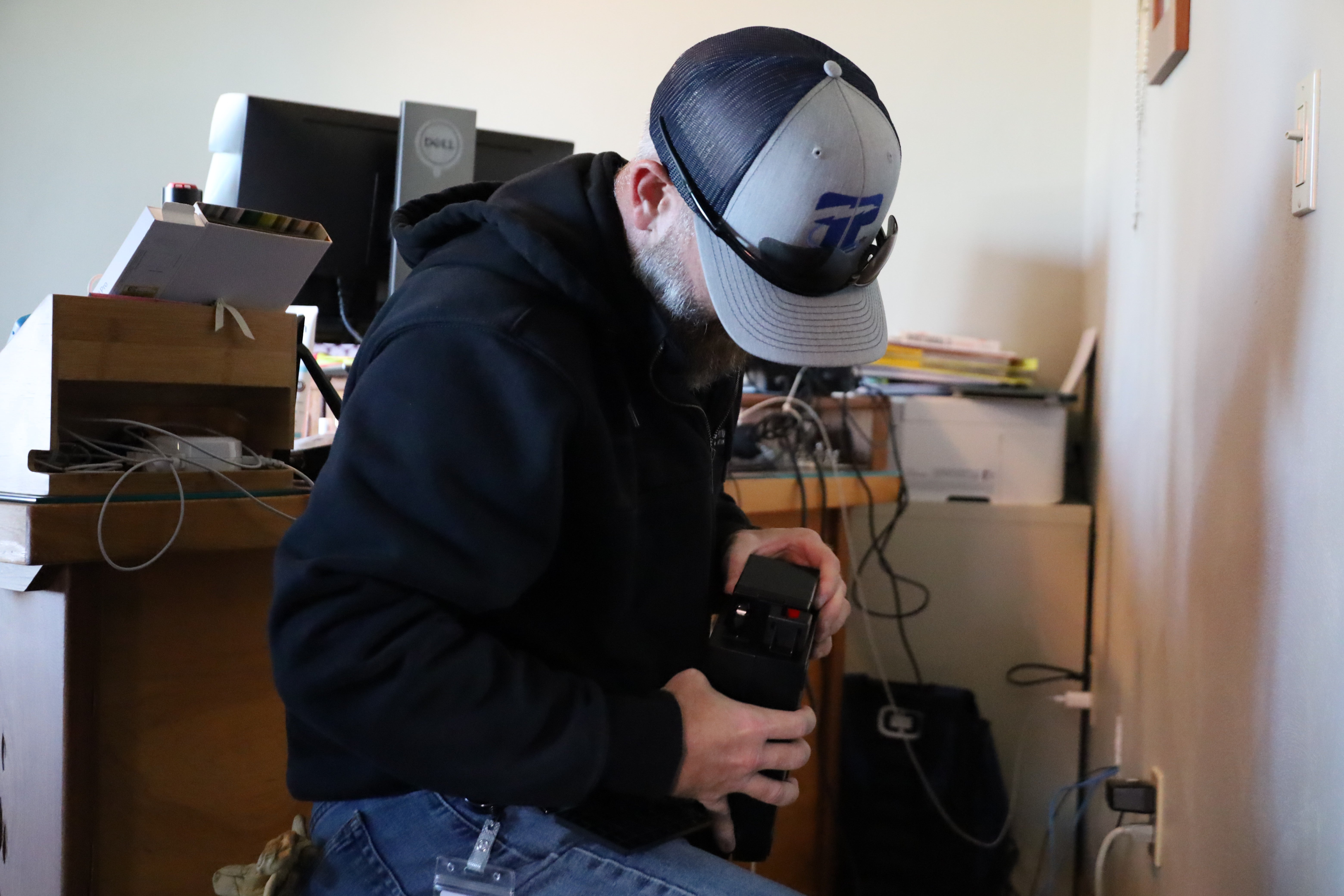 Matt Jay installing fiber