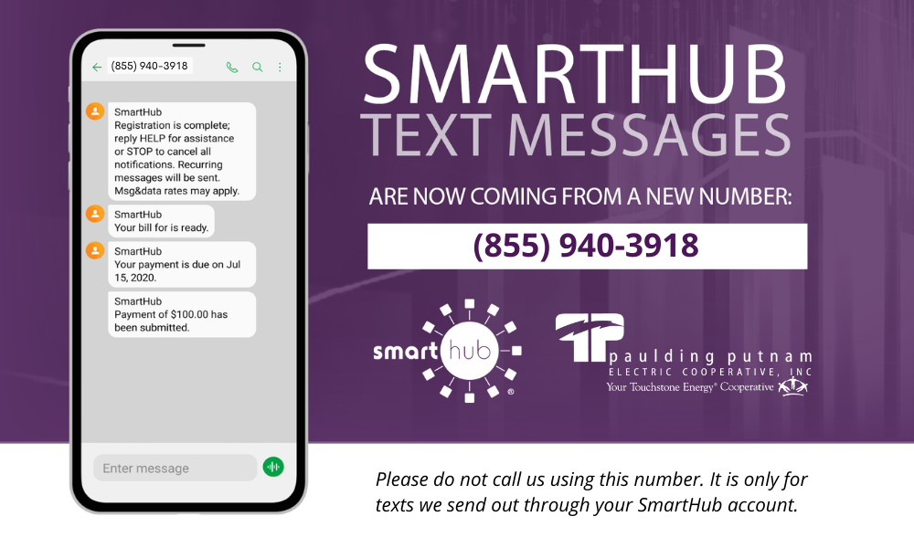 PPEC new SmartHub texting number