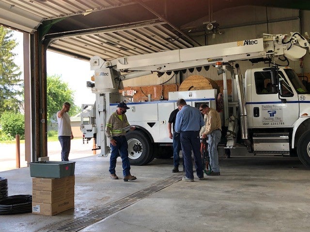 inspecting truck