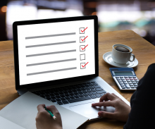 Member Satisfaction Surveys Happening Now computer survey on laptop